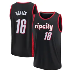 Yang Hansen Portland Trail Blazers Youth Fast Break 2021/22 Replica City Edition Jersey - Black